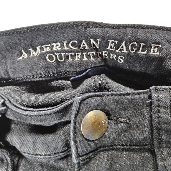 American Eagle women's black Hi-Rise Jeggings size 4 long - Picture 3 of 7